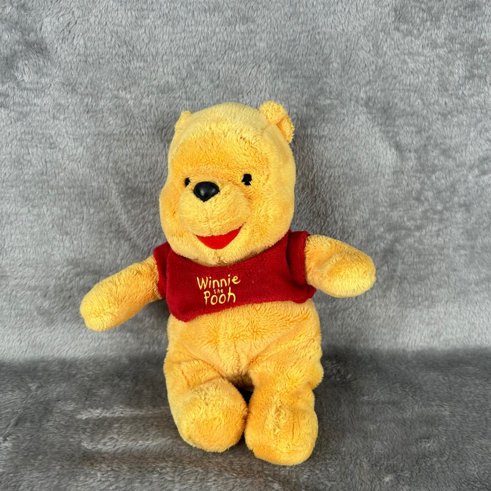 Disney Winnie the Pooh Plush Stuffed Animal Red Shirt Vintage 9.5 Inch